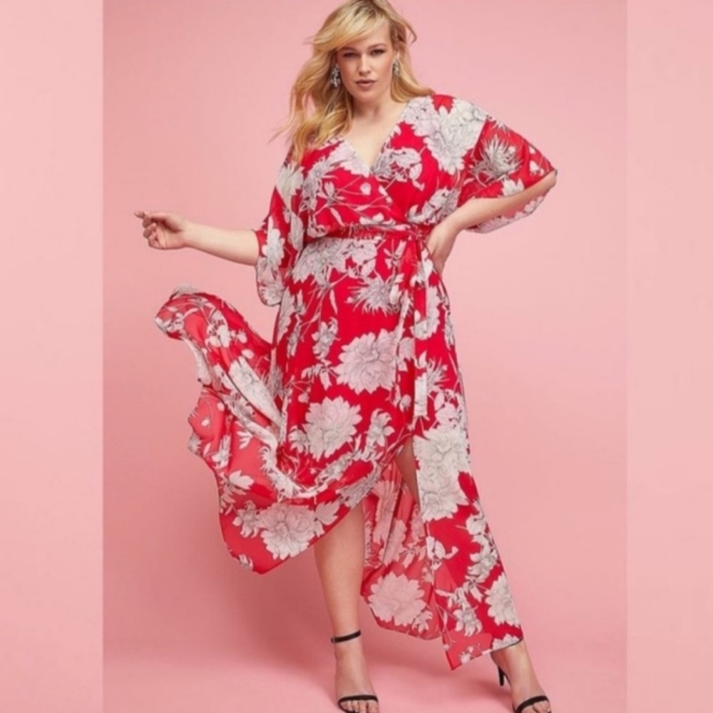 Lane Bryant Sexy Pink Floral Dress Size 20 Beach Core Spring Summer